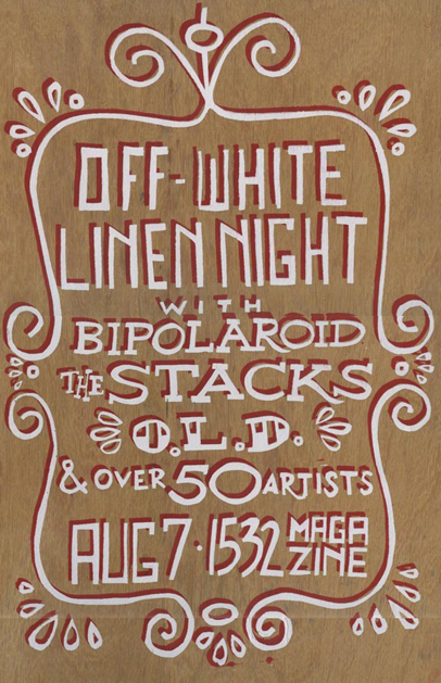 Silk-screened poster for Off-White Linen Night