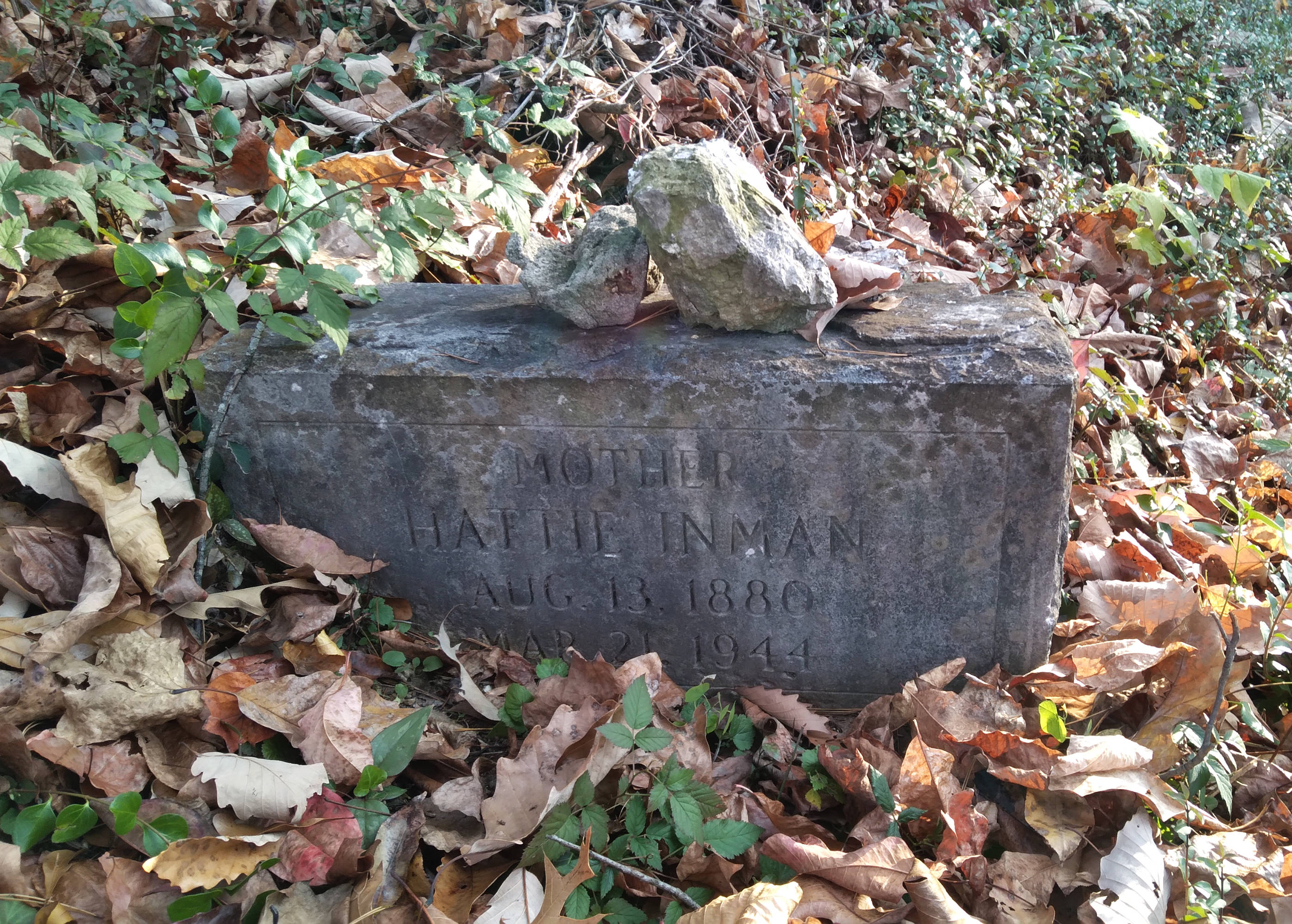 Hattie Inman grave. Buck Knob Cemetery, Dartmouth Street, Chattanooga, Tennessee.