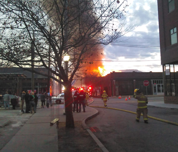 warehouse fire in Chattanooga