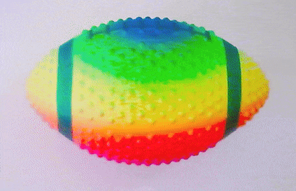 Animation of colored football rotating