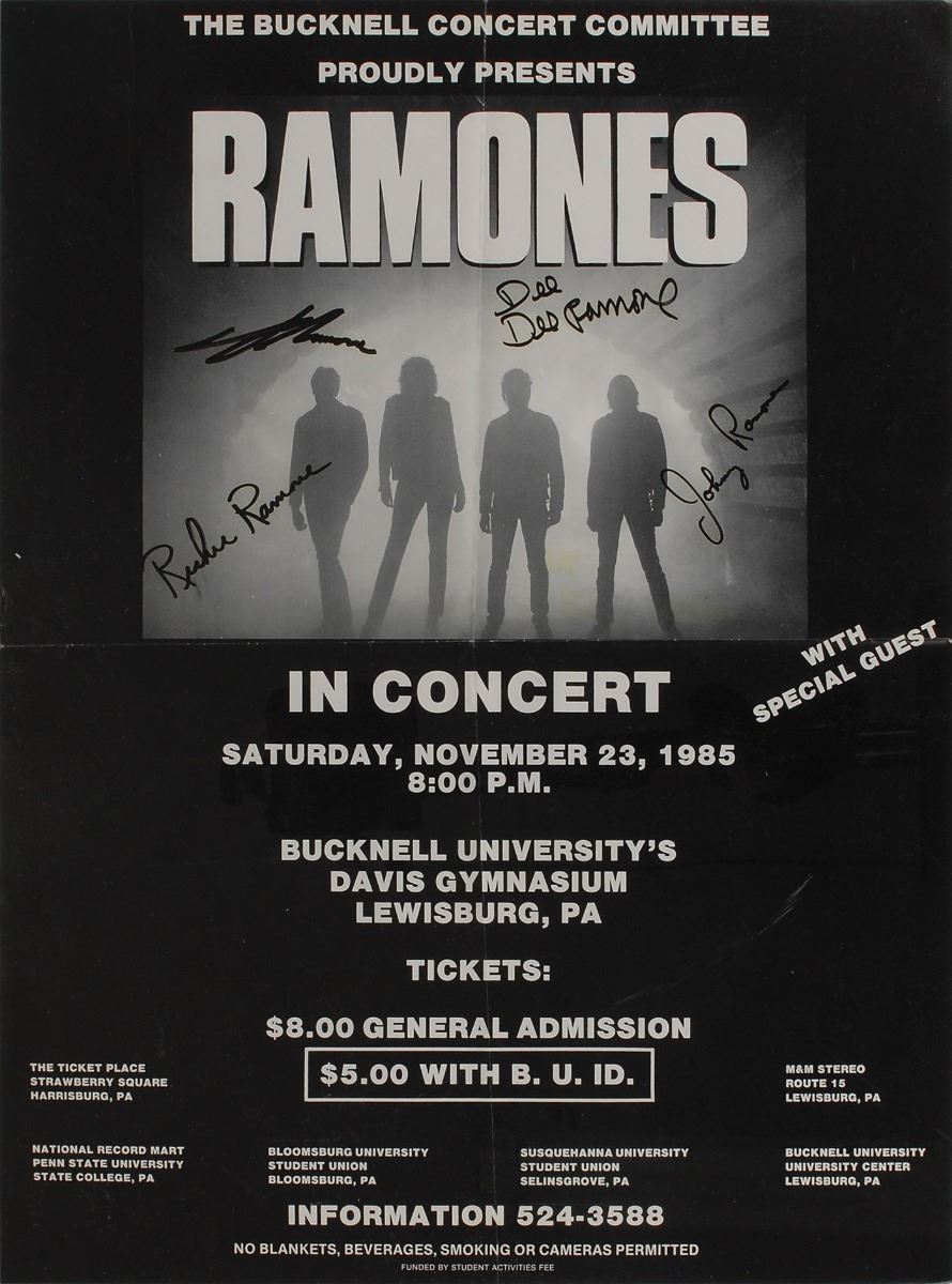 signed Ramones poster