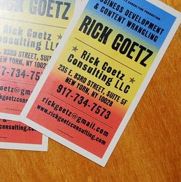 Business card design for a New York City music consultant.