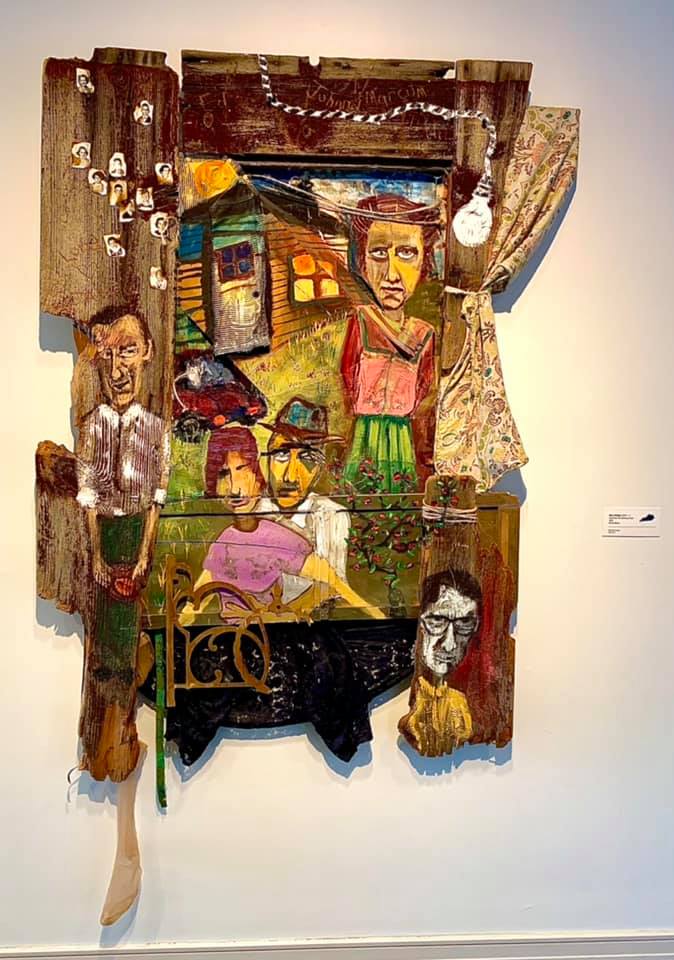 "View From The Outhouse Door", Gina Phillips, mixed media, 1993