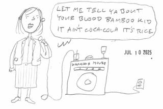 I drew a cartoon based on a lyric that suddenly seemed absurd to me.