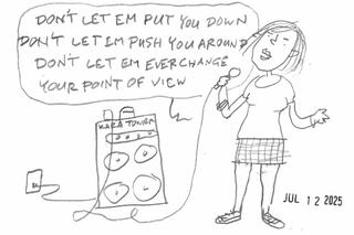 Heard a song in the car and cartooned it as soon as I got home.