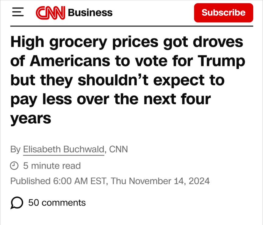 CNN reports prices will stay high after election