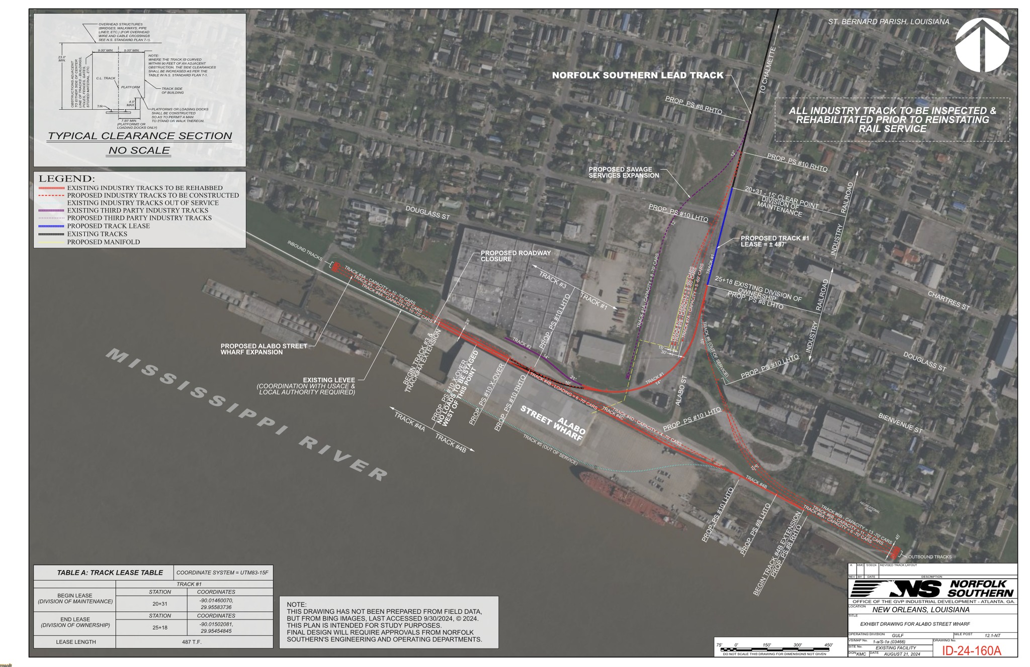 image sent out by Norfolk Southern explaining where they intend to put new track