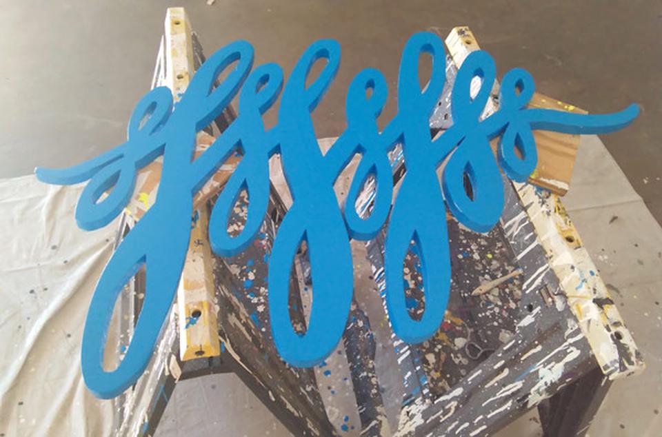 Blue Squiggle painting by David Rhoden