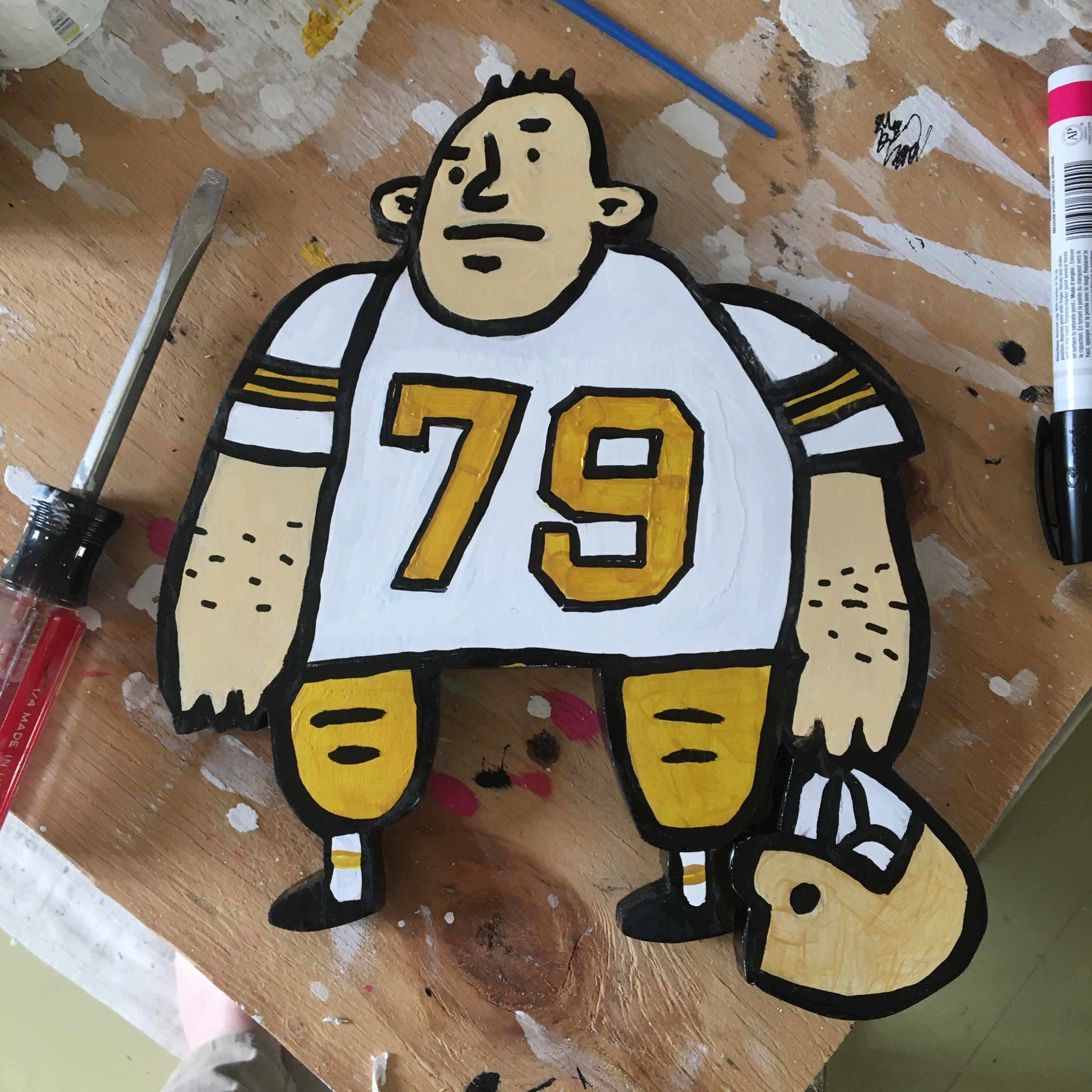 painting of an imaginary New Orleans Saint.