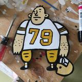 I painted a football player.
