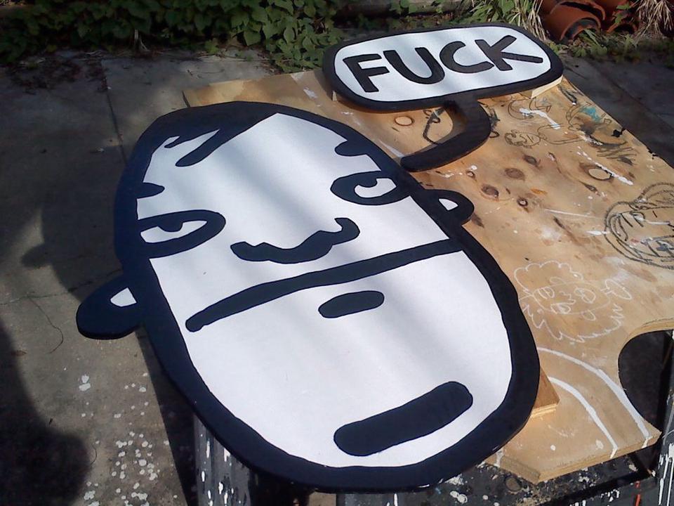 Fuck Head painting by David Rhoden
