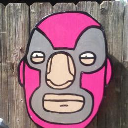 Pink Luchador painting by David Rhoden