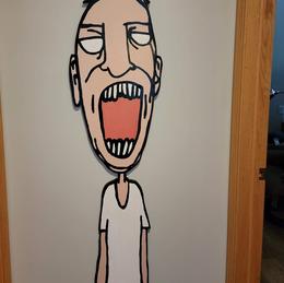 Screaming guy painting by David Rhoden