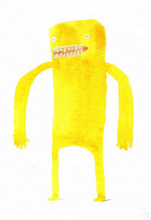 "Yellowman" painting by David Rhoden, January, 19, 2008.