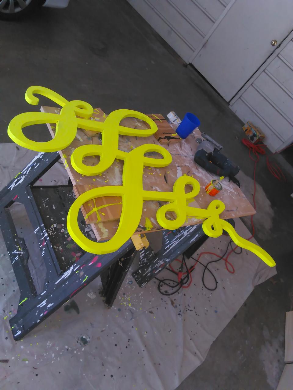Yellow Squiggle painting by David Rhoden