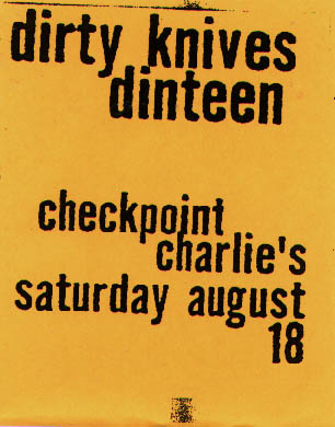 flyer for Dirty Knives at Checkpoint Charlie