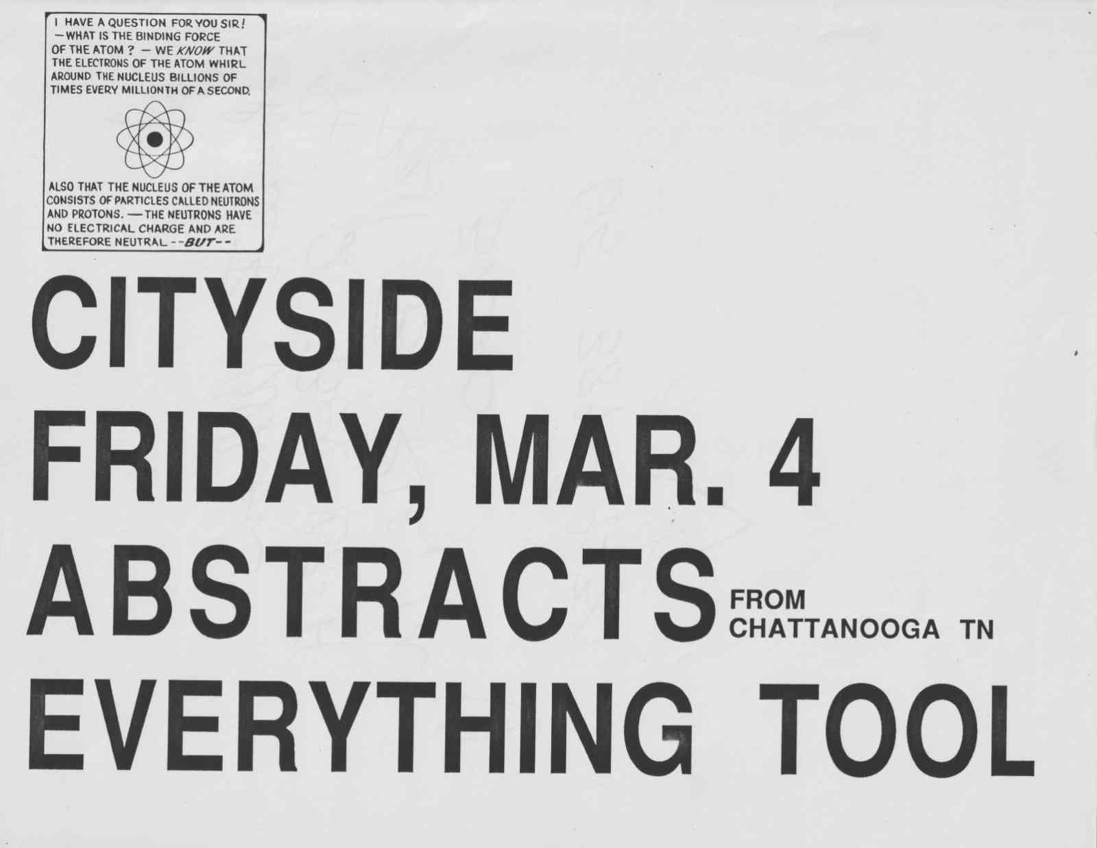 Everything Tool played with Abstracts at Cityside flyer