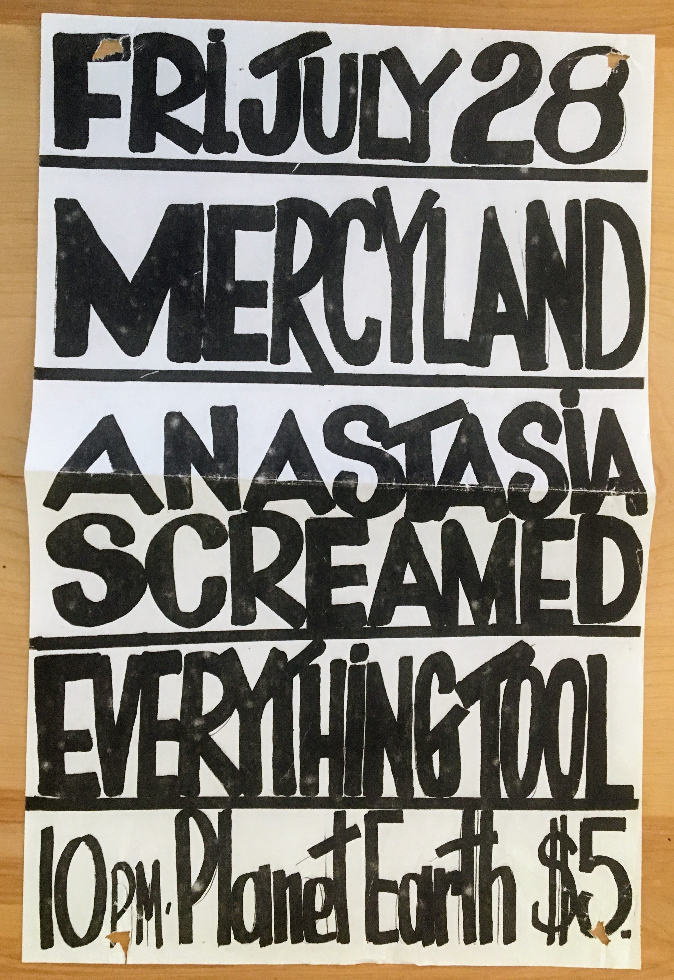 Mercyland, Anastasia Screamed, Everything Tool at Planet Earth, Knoxville, 1989(?)