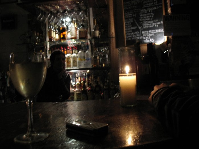 Interior of the Lucky Cat, 245 Grand Street, Brooklyn NY.