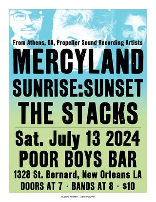 The Stacks play Saturday, July 13, 2024, at Poor Boys Bar in New Orleans, Louisiana, opening for Mercyland.