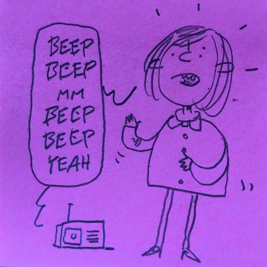beep beep sketchbook entry by David Rhoden