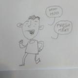 I sketched a guy running for a treat.