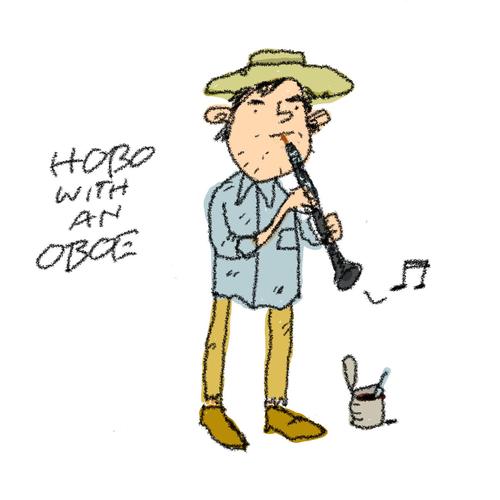 Hobo With An Oboe sketchbook entry by David Rhoden
