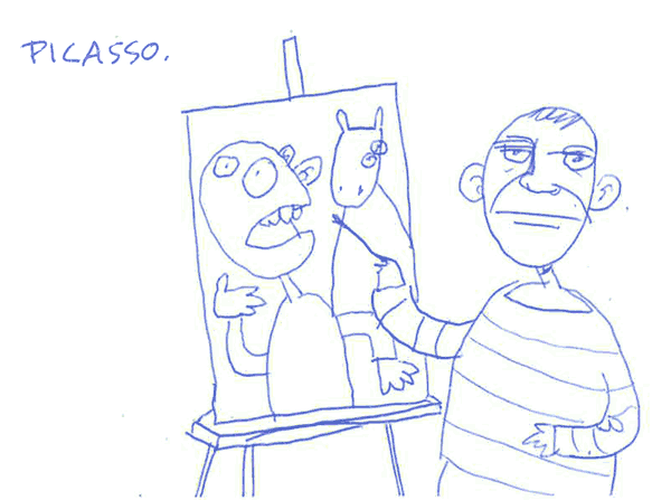 picasso sketchbook entry by David Rhoden