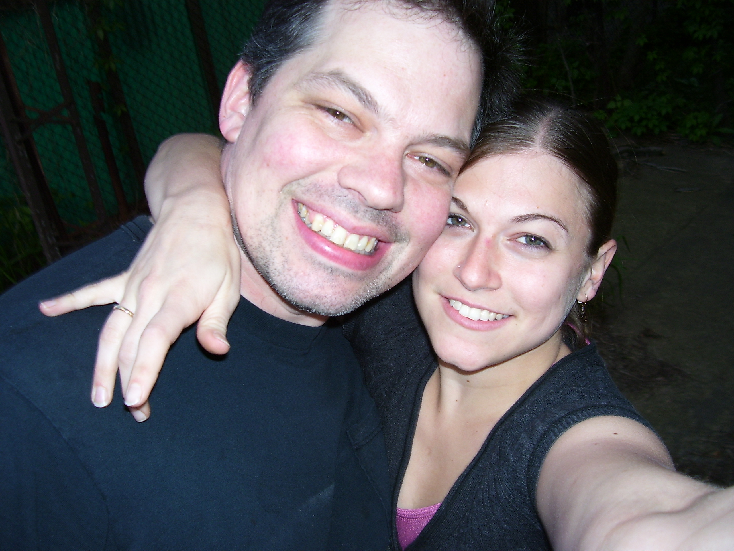 Della and David at bbq in Bushwick