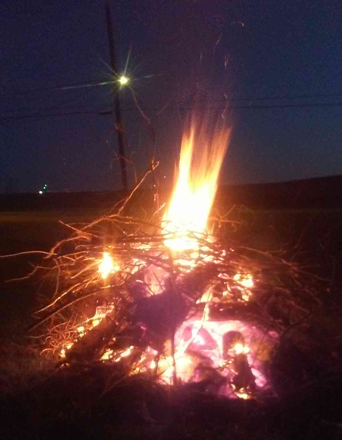 happy bonfire at Gina's