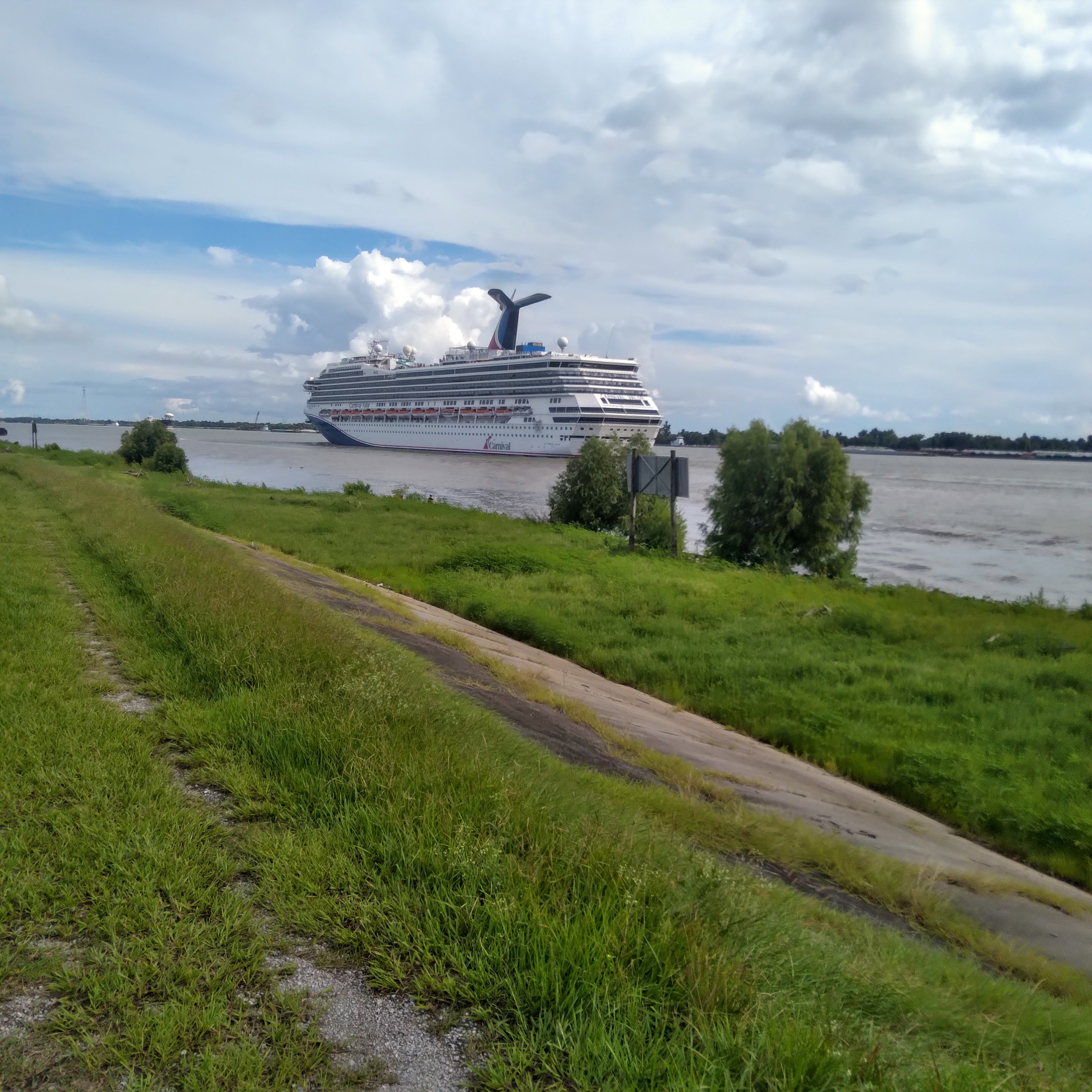Carnival Valor on the levee