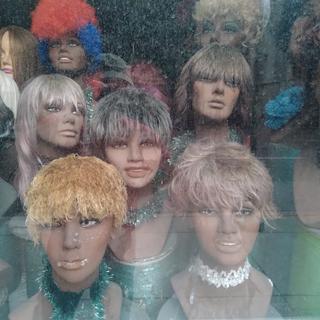 I took pictures of a wig shop on Market Street that looked about the same when I was in high school.