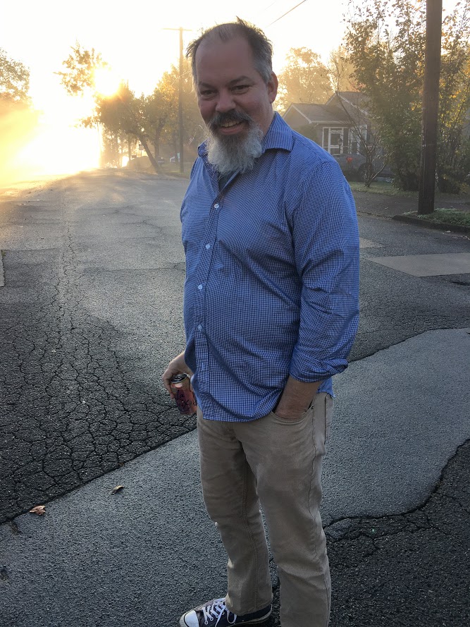 David Rhoden walking in North Chattanooga