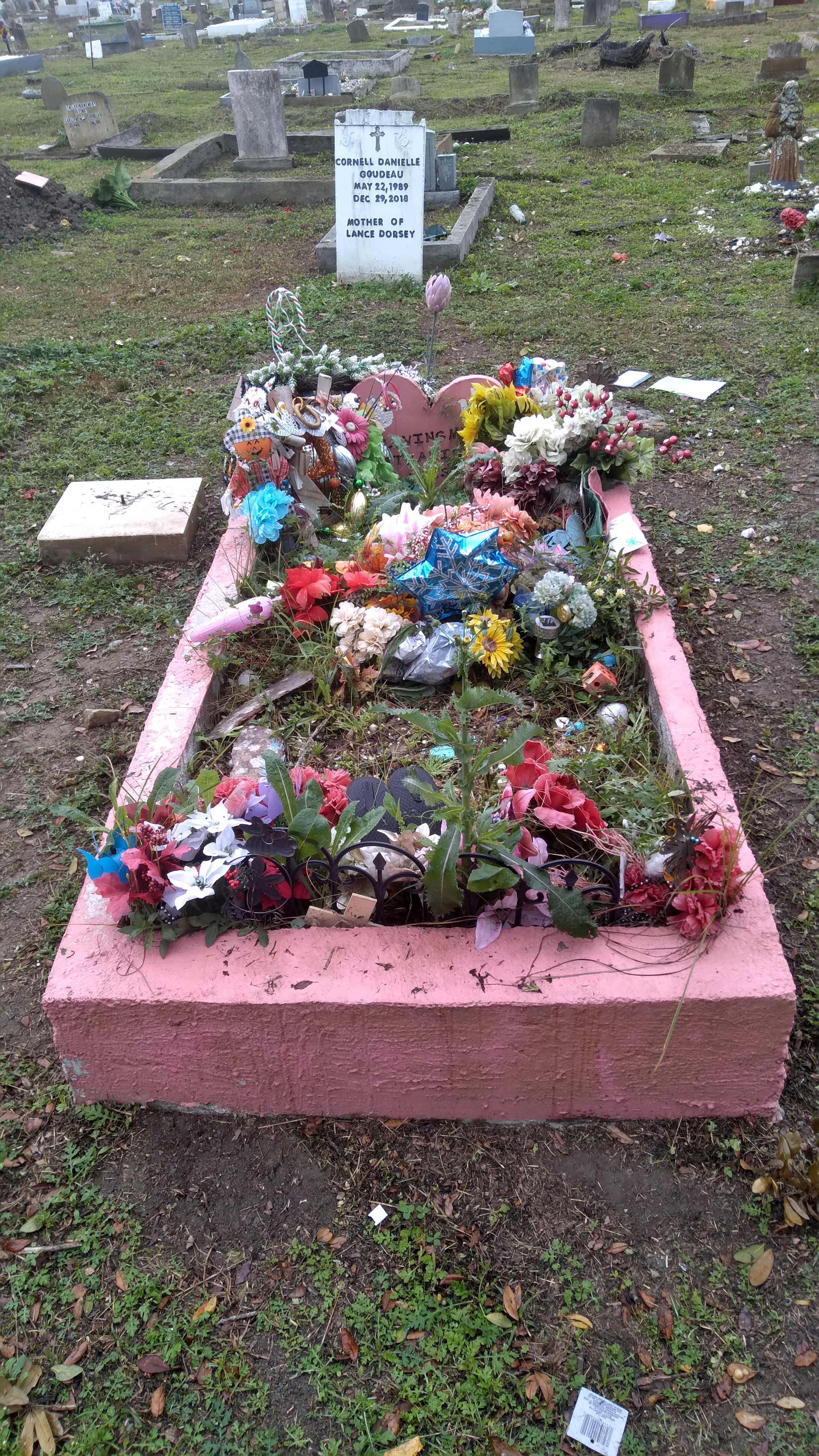 With Gina Phillips at Holt Cemetery in New Orleans