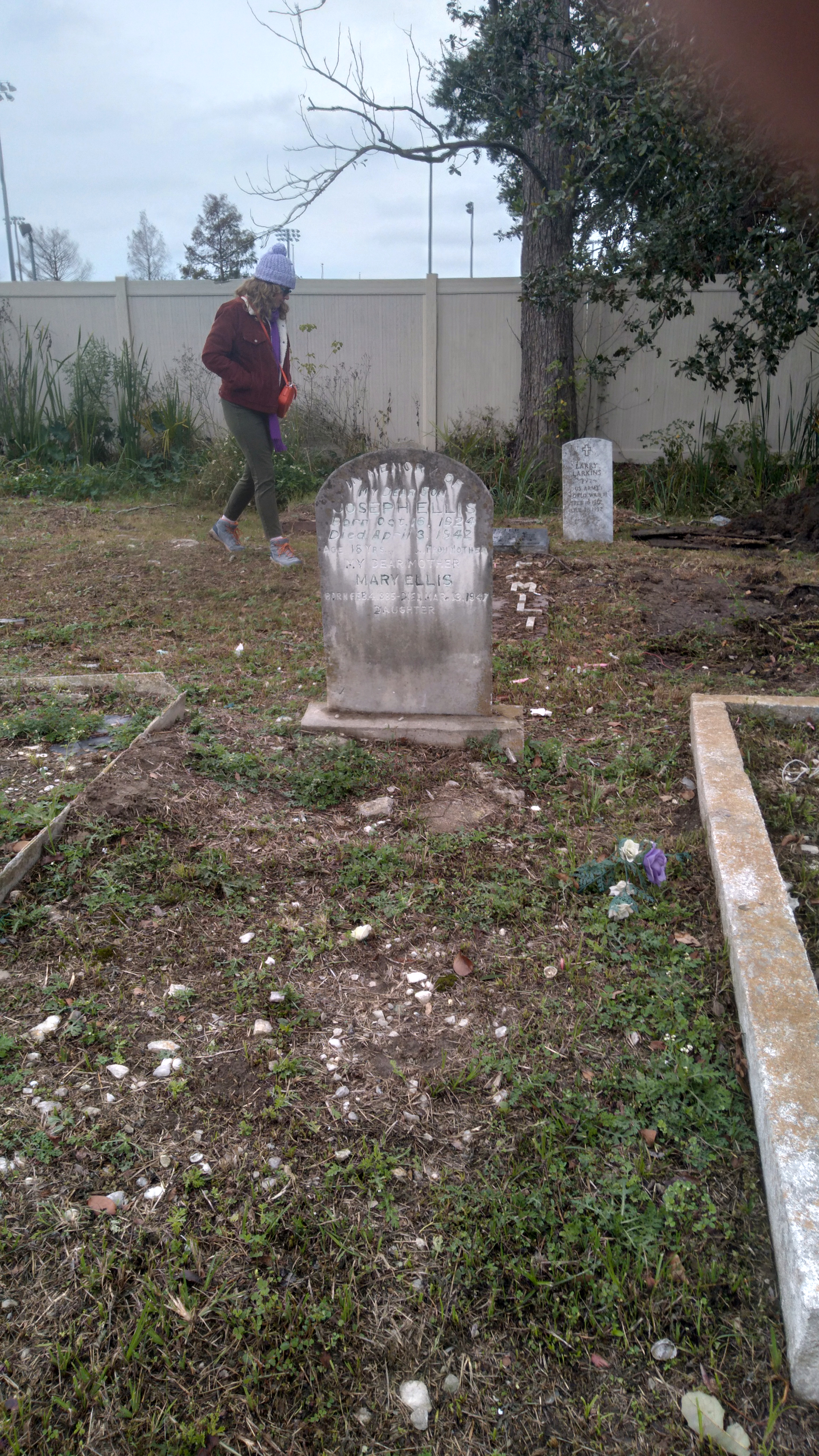 With Gina Phillips at Holt Cemetery in New Orleans