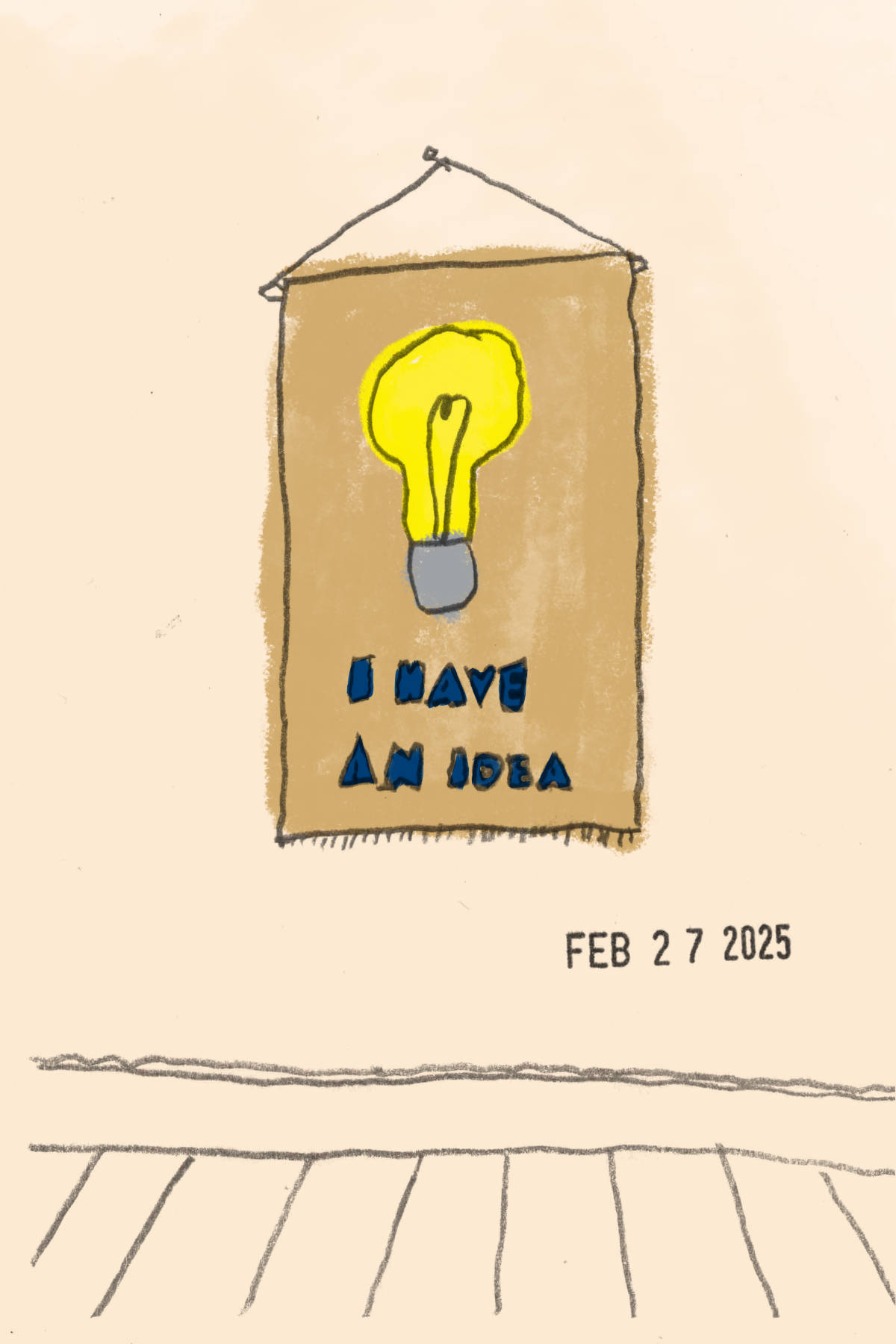 illustration of banner made at camp saying I HAVE AN IDEA