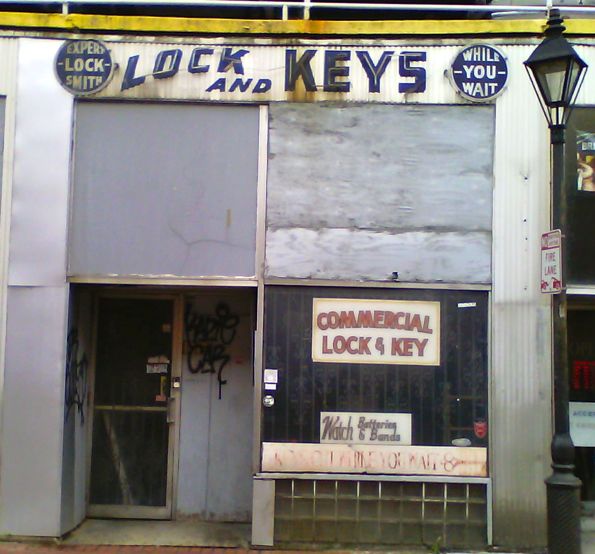 old sign for locksmith