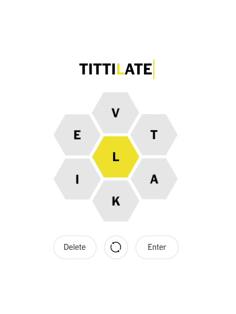 titillate in the NYT Spelling Bee