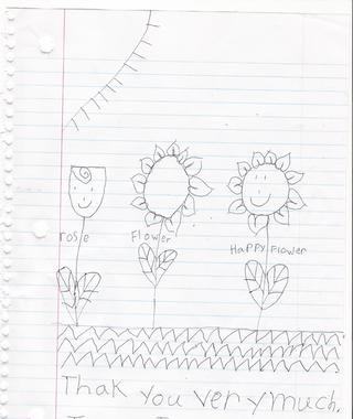 My neighbor Talisha drew me some flowers.